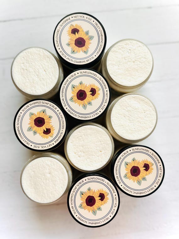 Sunflowers + Sunshine Foaming Sugar Scrub, Fall Collection, Shower Favors