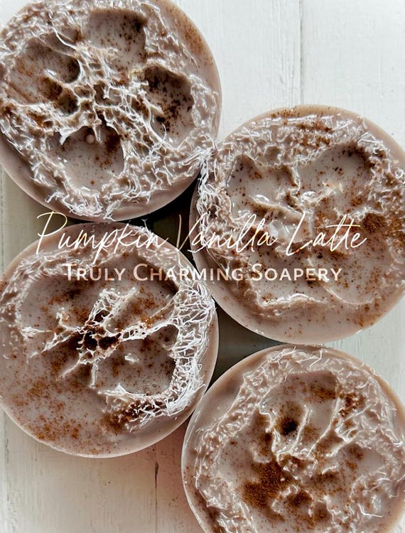 Pumpkin Vanilla Latte Loofah Soap Bar, Fall Collection, Bridal Shower Favor