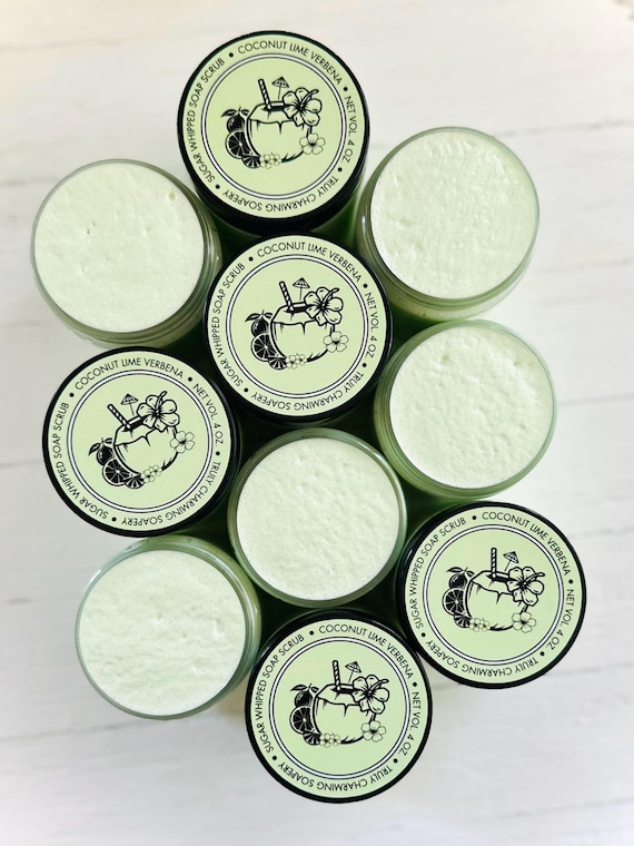Coconut Lime Verbena Foaming Sugar Scrub, Beach Lover, Gifts for Her