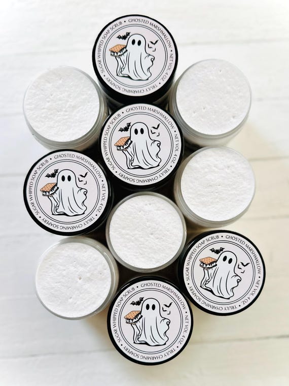 Ghosted Marshmallow Whipped Sugar Soap Scrub: Halloween Party Favor