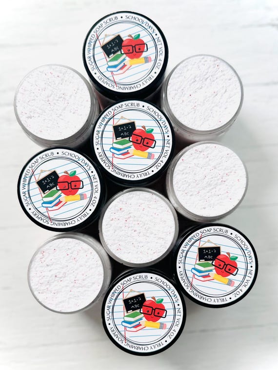 School Days Sugar Scrub, Foaming Scrub, Teacher Gift, Aromatherapy