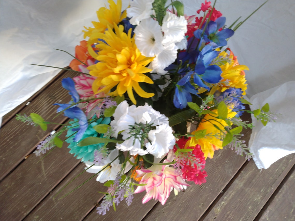 Cemetery Flowers for Vasegrave Decoration Spring Floral Etsy