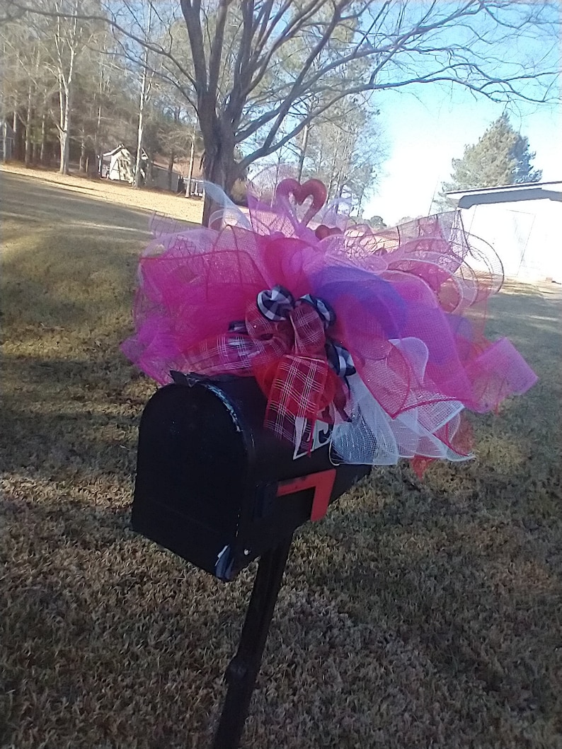 Valentines Day Mailbox Swag Mailbox Decoration for February Etsy