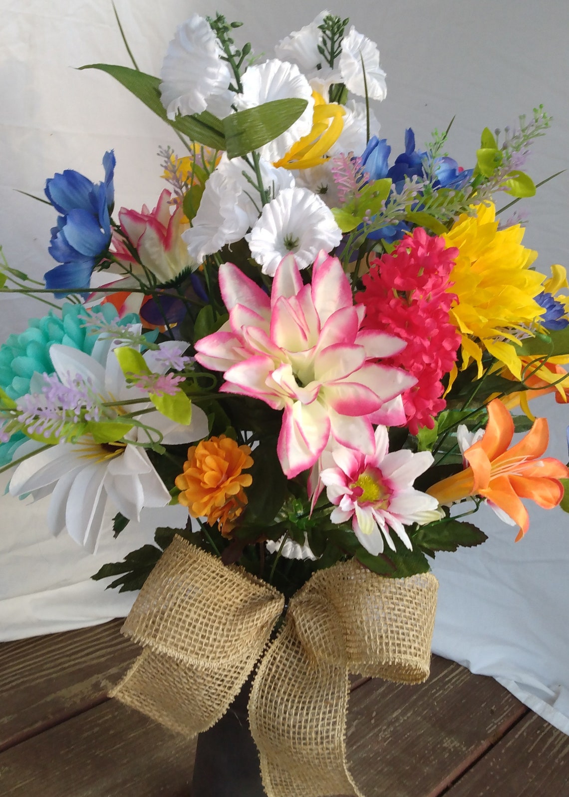 Cemetery Flowers for Vasegrave Decoration Spring Floral Etsy