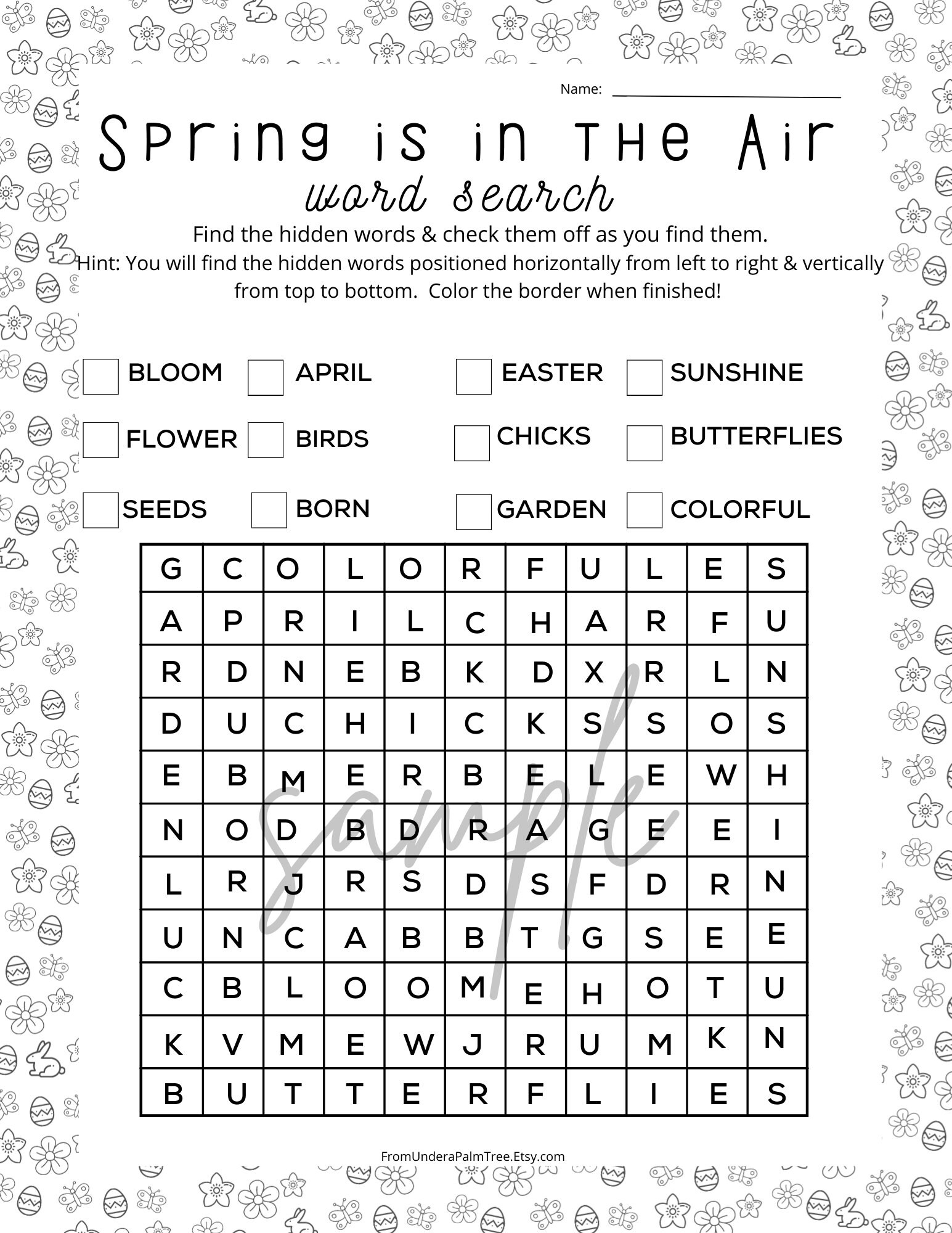 Spring Worksheet Bundle,worksheets,kids Worksheets,spring Word Search ...