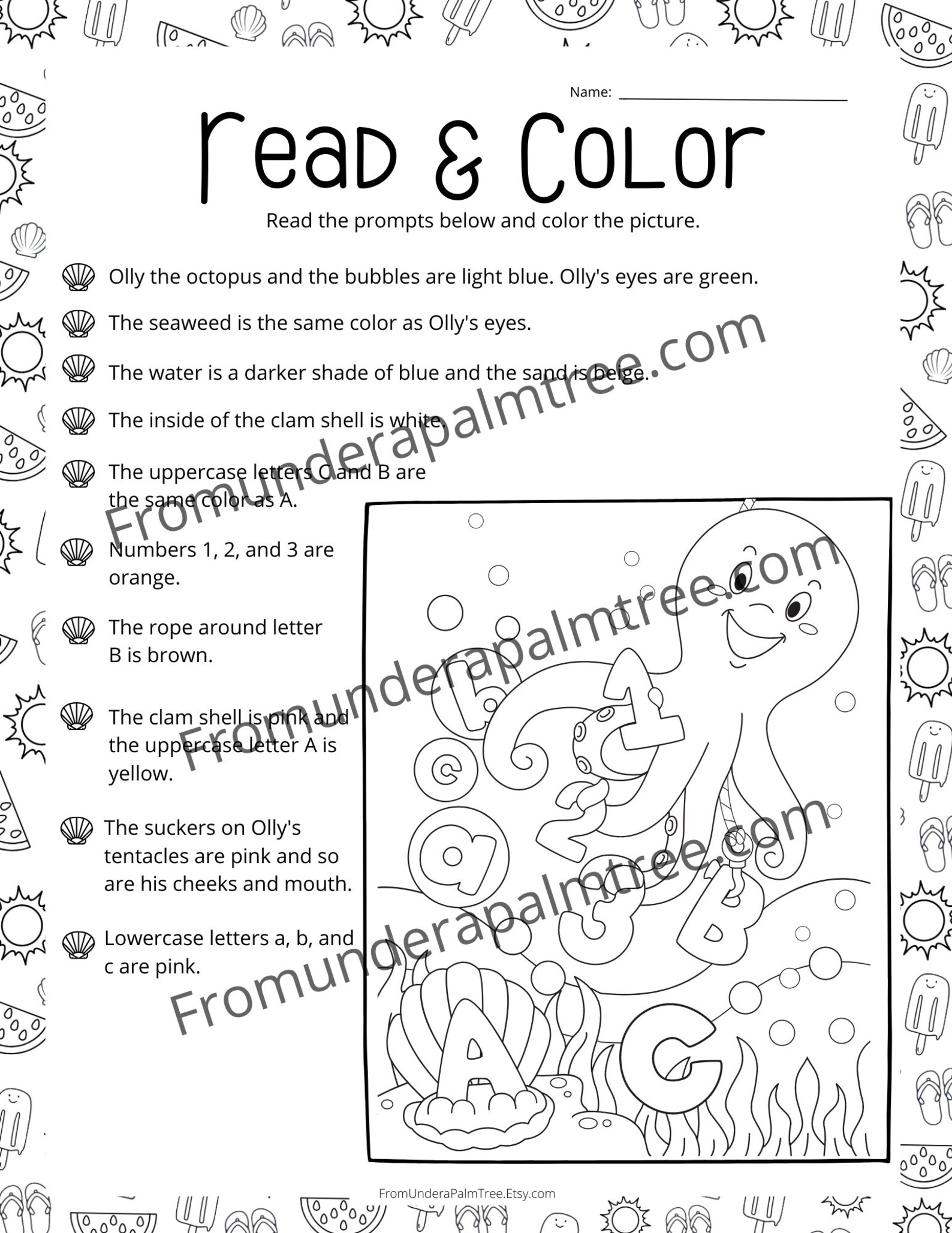 Summer Activity Sheets Bundle, Summer Workbook, Kindergarten Worksheets