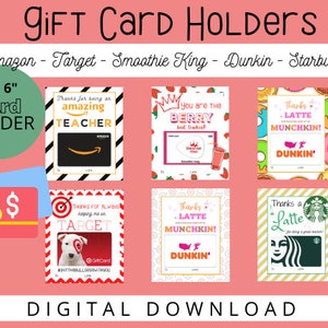 Gift Card Holder, Printable Gift Card Holder, Teacher Appreciation Gift Card Holder, Teacher Appreciation Gift, Digital Download Gift