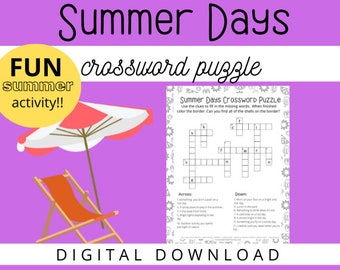 crossword summer etsy