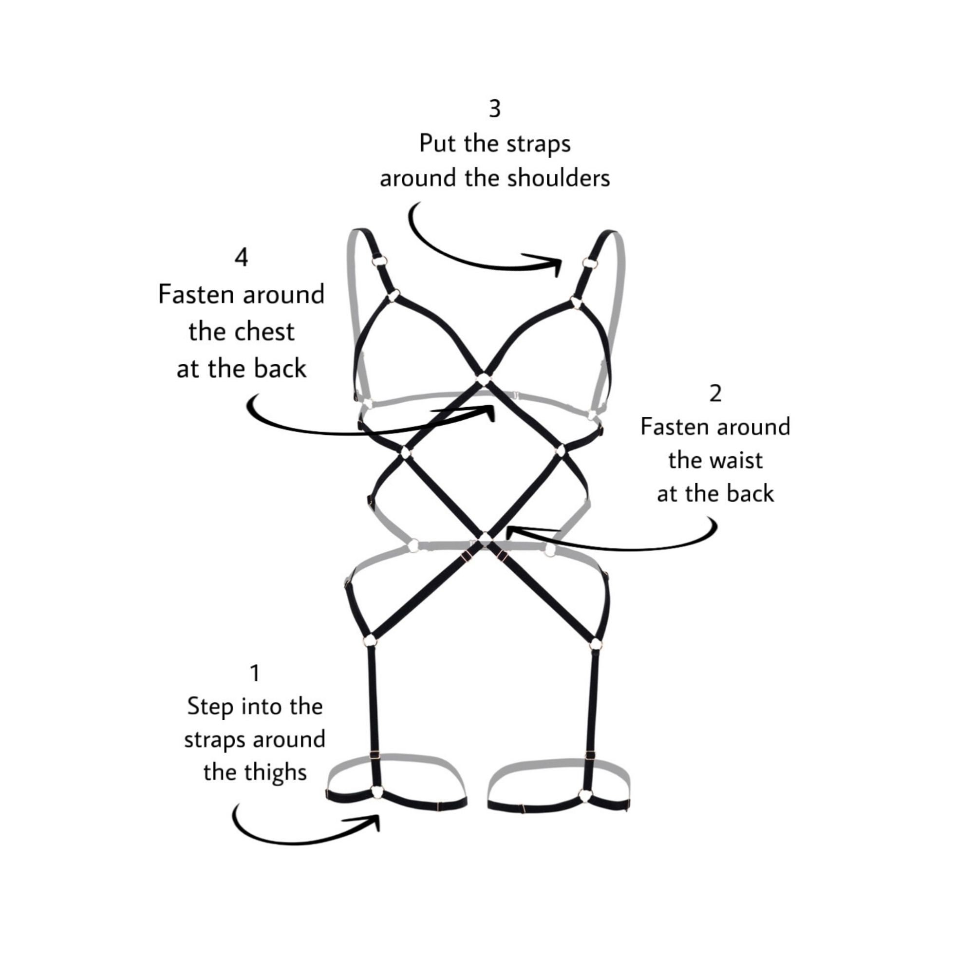 Luxury Designer Elastic Strap Bondage Bodysuit / Harness Etsy UK