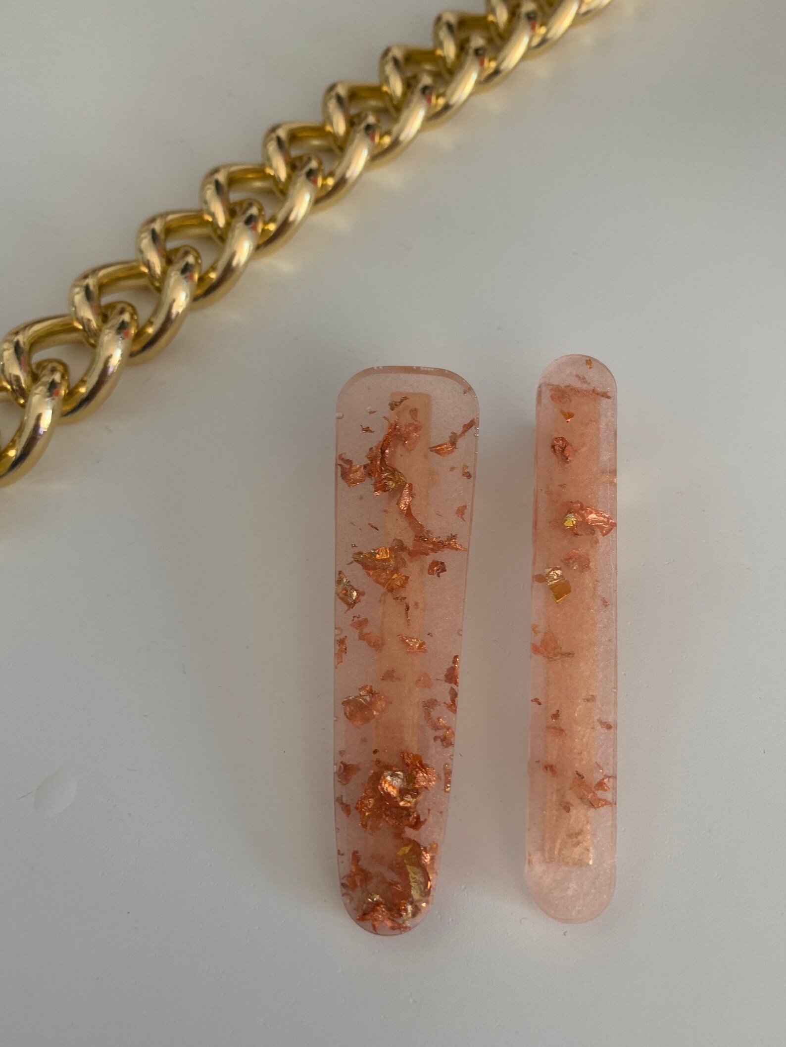 Clips para el cabello Oro rosa Etsy