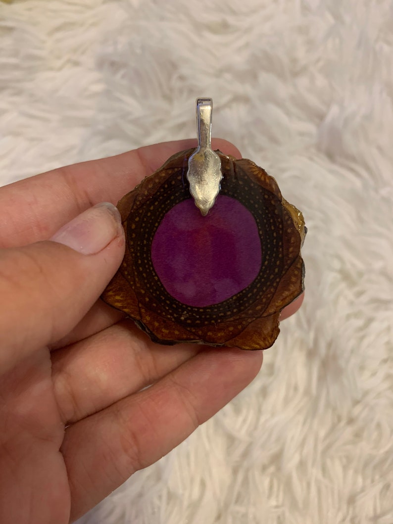 Pinecone Pendant Necklace Purple Lagoon