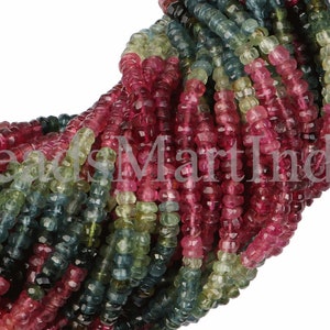 3 mm Multi Tourmaline beads, Tourmaline beads, Multi Tourmaline Faceted Beads, Multi Tourmaline Rondelle beads, Tourmaline Faceted Rondelle