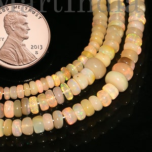 3-4.50 mm Ethiopian Opal Beads, Ethiopian Opal Rondelle, Ethiopian Opal Smooth, Opal Gemstone Beads, Opal Plain Rondelle Beads, Opal Beads