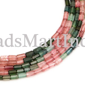 3x6-4x7.50mm Multi Tourmaline Beads, Multi Tourmaline Smooth Beads,Tourmaline Plain Beads, Multi Tourmaline Tubes,Tourmaline Tube Beads