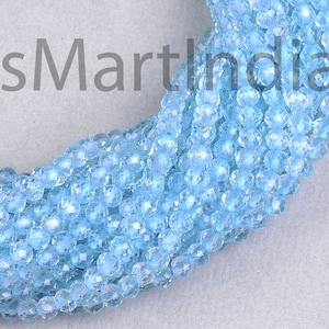 Sky Blue Topas facettierte Rondelle Perlen, 3.5-4 MM Topas Rondell Perlen, Sky Blue Topas Perlen, Sky Blue Topas facettierte Perlen, Blau Topas Perlen