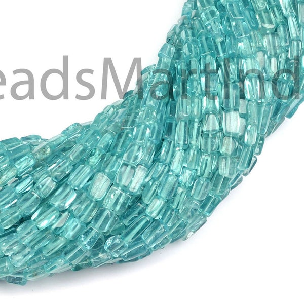 Apatite Plain Long Square Beads, Apatite Plain Beads, Apatite Square Shape Beads, Apatite Smooth Square Beads, Semi Precious Beads