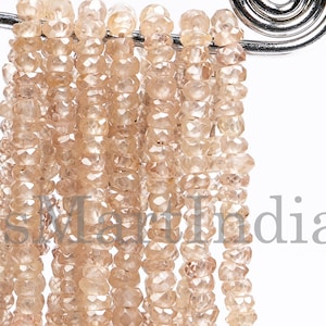 Natural Brown Zircon Faceted Rondelle Beads, 2.75-3MM  Zircon Faceted Rondelle Beads, Brown Color Zircon Natural Beads,Natural Zircon Bead