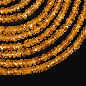 3-3.5mm Orange Sapphire Beads, Sapphire Faceted Rondelle Beads, Sapphire Briolettes, Precious Sapphire Gemstone, Loose Sapphire Beads