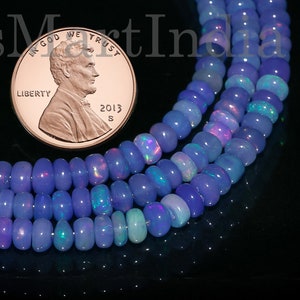 3-5 mm Dark Lavender Opal Beads, Opal Smooth Beads, Opal Rondelle Beads, Opal Smooth Rondelle Beads, Flashy Opal Gemstone,Lavender Beads