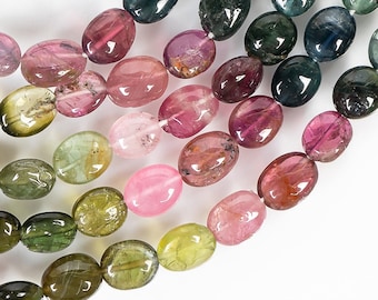 Natural Multi Tourmaline Beads, Tourmaline Smooth Beads, Tourmaline Oval Shape, Tourmaline Gemstone Beads, Tourmaline Jewelry Making Beads