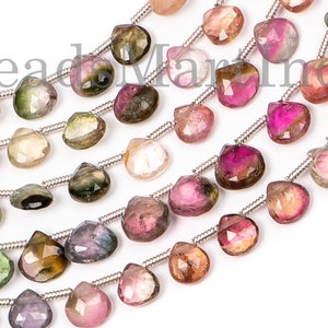 6-7 mm Multi Tourmaline Faceted Heart Shape Beads, Multi Tourmaline Heart Beads, Multi Tourmaline Faceted Beads, Multi Tourmaline Beads