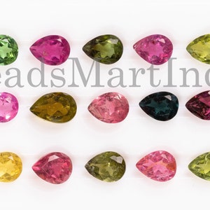3 x 4 mm multi-toermalijn peervorm edelsteen, natuurlijke multi-toermalijn, toermalijn losse edelsteen veel, toermalijn multi-edelsteen voor sieraden