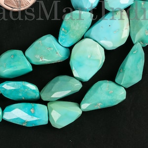 Big Size Turquoise Nugget Faceted Beads, Natural Blue Turquoise Nuggets, Straight Drilled Gemstone Beads, Turquoise Beads, Jewelry Supplies