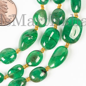 Natural Emerald Nugget Beads, Emerald Nugget Shape Beads, Emerald Beads, Emerald Smooth Beads, Emerald Gemstone Beads, Emerald Natural Beads