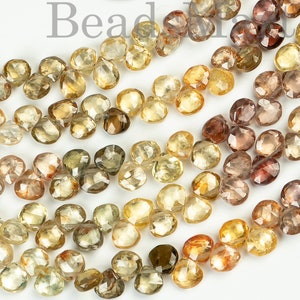 5-5.5mm Top Quality Brown Zircon Beads, Brown Zircon Heart Shape Beads, Brown Zircon Faceted Beads, Brown Zircon Faceted Heart Beads