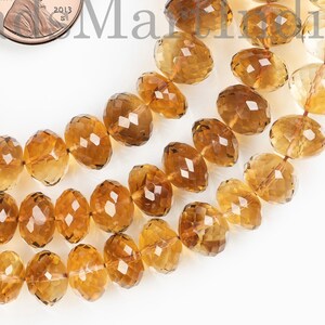 Natural 7-11 mm Whisky Quartz Beads, Whisky Quartz Faceted Beads, Whisky Quartz Rondelle Cut Beads, Whisky Quartz Natural Gemstone Beads