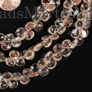 Rare Oregon Sunstone Top Quality Gemstone, Natural Oregon Sunstone 6-7mm Beads, Faceted Heart Shape Sunstone, Heart Bead For Jewelry Making