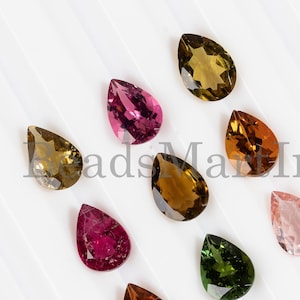 AAA-kwaliteit multi-toermalijn peergeslepen steen, 5 x 7 mm toermalijn losse edelsteen, sieraden maken van benodigdheden, multi-toermalijn losse geslepen stenen partij