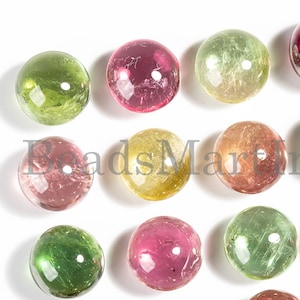 AAA Multi Tourmaline Round Cabochon, 10mm Natural Loose Gemstone, Plain Loose Multi Tourmaline, Round Stone for Jewelry Making,Wholesale Lot