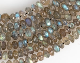 BL64FGS57E Sold By Strand Labradorite Rondelle Beads 9 Labradorite Faceted Rondelle Beads 7.50 mm