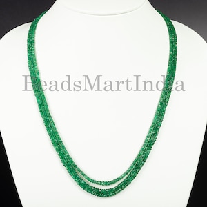 Natural Zambian Emerald Jewelry, Emerald Rondelle, Emerald Faceted Necklace, Emerald Gemstone Necklace,Anniversary Necklace, New Year Gift