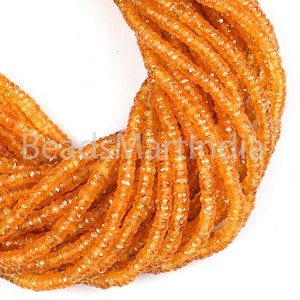 Spessartine Garnet Faceted Tyre Shape Beads, Garnet Tyre Beads, Spessartine Garnet Faceted Beads, Spessartine Garnet Beads, Garnet Beads