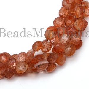 5-7 mm Sunstone Faceted Heart Shape Beads, Sunstone Faceted Beads, Sunstone Heart Shape Beads, Sunstone Beads, New Arrival Sunstone