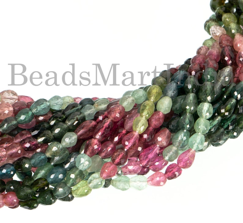 Tourmaline Beads Multi Tourmaline Faceted Straight Drill Drop Shape Gemstone Beads Multi Tourmaline Beads Multi Tourmaline Drop Beads