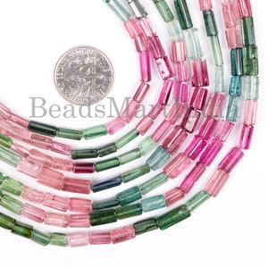 4x6-5x10 mm Multi Tourmaline Plain Tube Shape Beads, Multi Color Tourmaline Tube Shape Beads, Multi Tourmaline Smooth Fancy Shape Beads