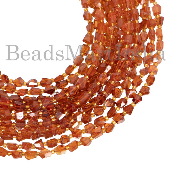 New Arrival Spessartine Garnet Faceted Nugget Shape Beads, Spessartine Garnet Nugget Shape Natural Beads, Mandarin Garnet Natural Beads