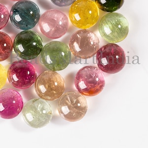 9mm Multi Tourmaline Calibrated Cabochon, Tourmaline Round Loose Gemstone, Multi Tourmaline Smooth Cabochon, Jewelry Making Tourmaline Loose