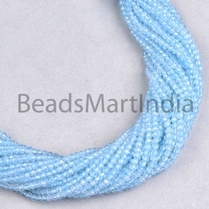 Himmel Blau Topas Facettierte Rondell Maschinenschliff Perlen, 3 MM Blau Topas Rondell Perlen, Blauer Topas Facettierte Edelstein Perlen