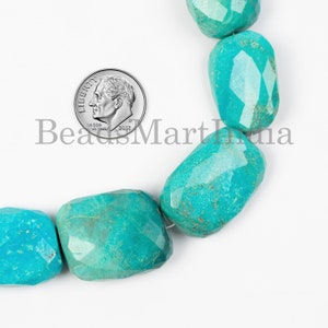 Arizona Turquoise Beads, 18X20-21X24 mm Turquoise Nugget Shape Beads, Turquoise Faceted Beads, Turquoise Gemstone Beads, Turquoise Beads