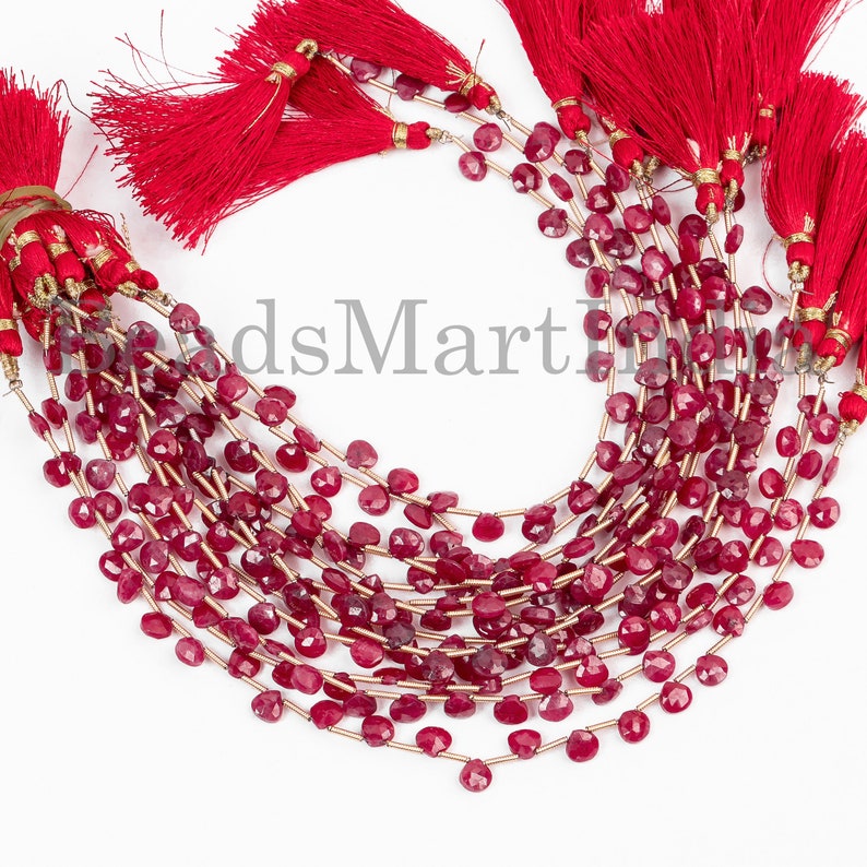 Ruby Faceted Heart Beads Ruby Faceted Beads Ruby New Arrival Beads Ruby Beads Natural Ruby Faceted Heart Shape New Arrival Beads