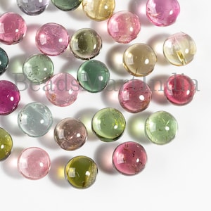 AAA Quality 5mm Multi Tourmaline Cabochons, Multi Tourmaline Round Cabs, Loose Tourmaline Gemstone, Tourmaline Round Cabs