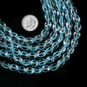 Sky Blue Topaz Faceted Oval Beads, Sky Blue Topaz Faceted Beads, Blue Topaz Oval Beads, Sky Blue Topaz Beads, Blue Topaz Beads