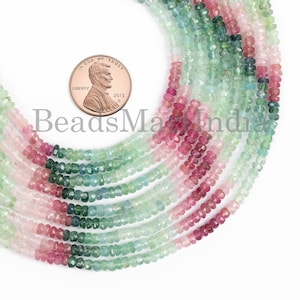 3-3.5mm Afghani Tourmaline Faceted Rondelle Beads, Tourmaline Rondelle Beads, Faceted Afghani Tourmaline Beads, Natural Tourmaline Beads