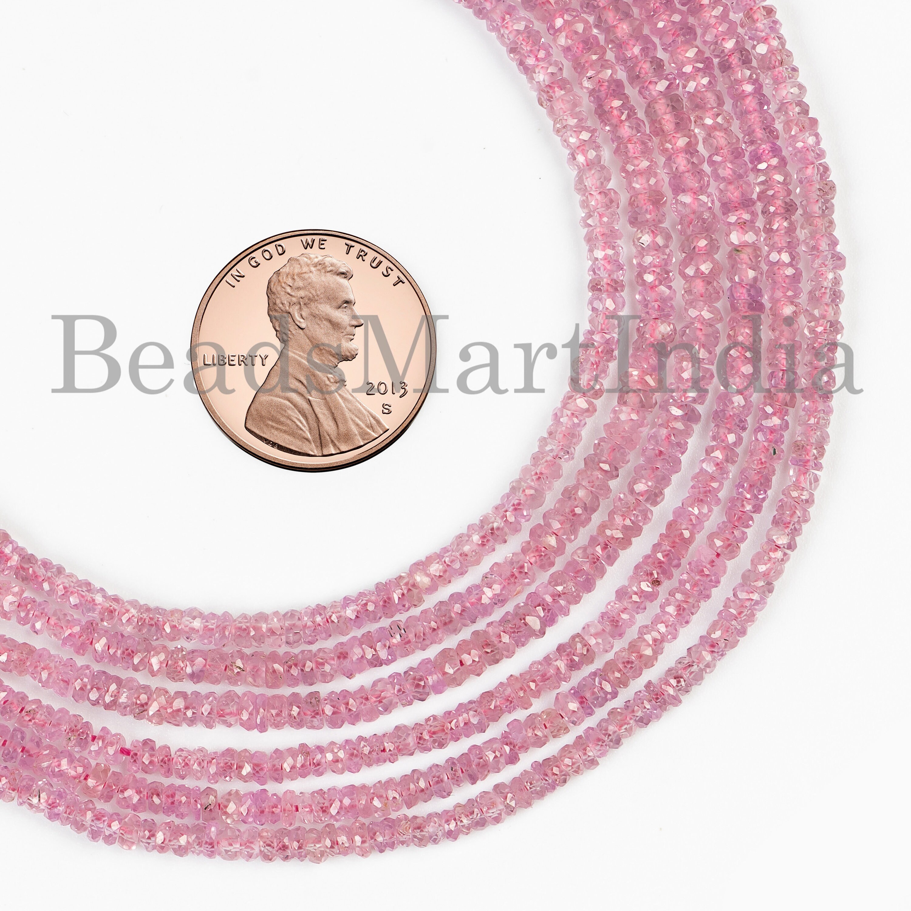 Natural Pink Sapphire Beads, 2.5-3.5mm Sapphire Faceted Beads, Pink Sapphire Rondelle Beads, Sapphire Gemstone Beads,Sapphire Gemstone Beads