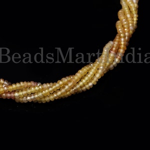 Natural Yellow Sapphire Rondelle Beads, 6-6.5mm Yellow Sapphire Faceted Beads, Sapphire Rondelle Beads, Wholesale Beads for Jewelry Making