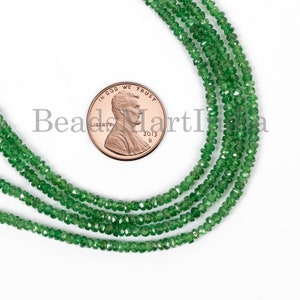2.5-3mm natürliche Tsavorit facettierte Rondelle Perlen, Tsavorit Edelstein Schmuck machen Perlen, Tsavorit facettierte Rondelle, Tsavorit Perlen Strang